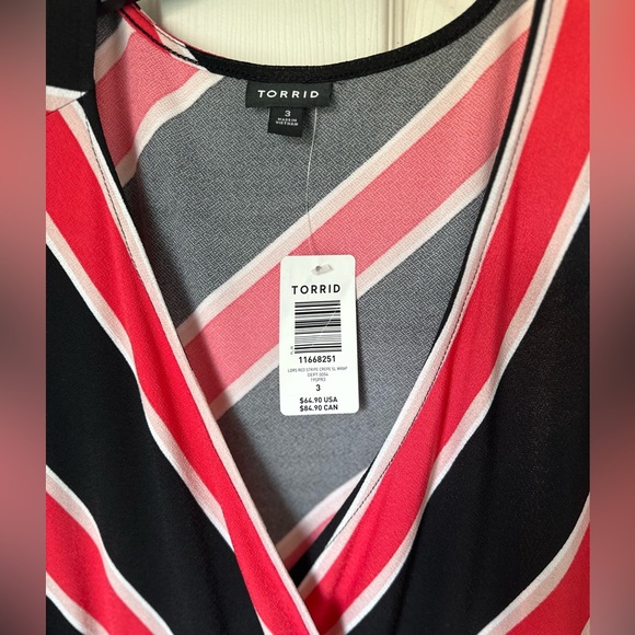 NWT Torrid Mini Stretch Crepe Wrap Dress - Size 3 - Picture 4 of 5